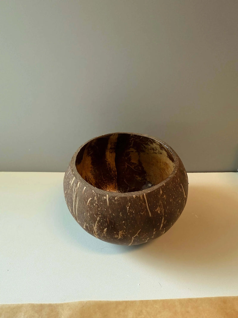 Natural Coconut Shell Bowl – Ideal for Candle Making or Rustic Home Decor - handmade home fragrance gift