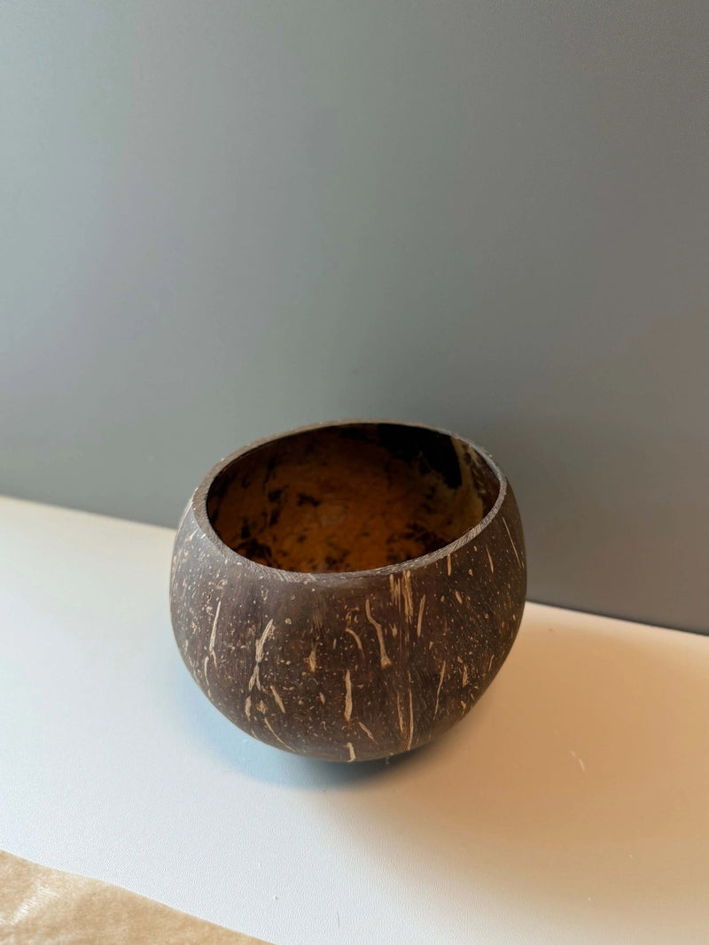 Natural Coconut Shell Bowl – Ideal for Candle Making or Rustic Home Decor - handmade home fragrance gift