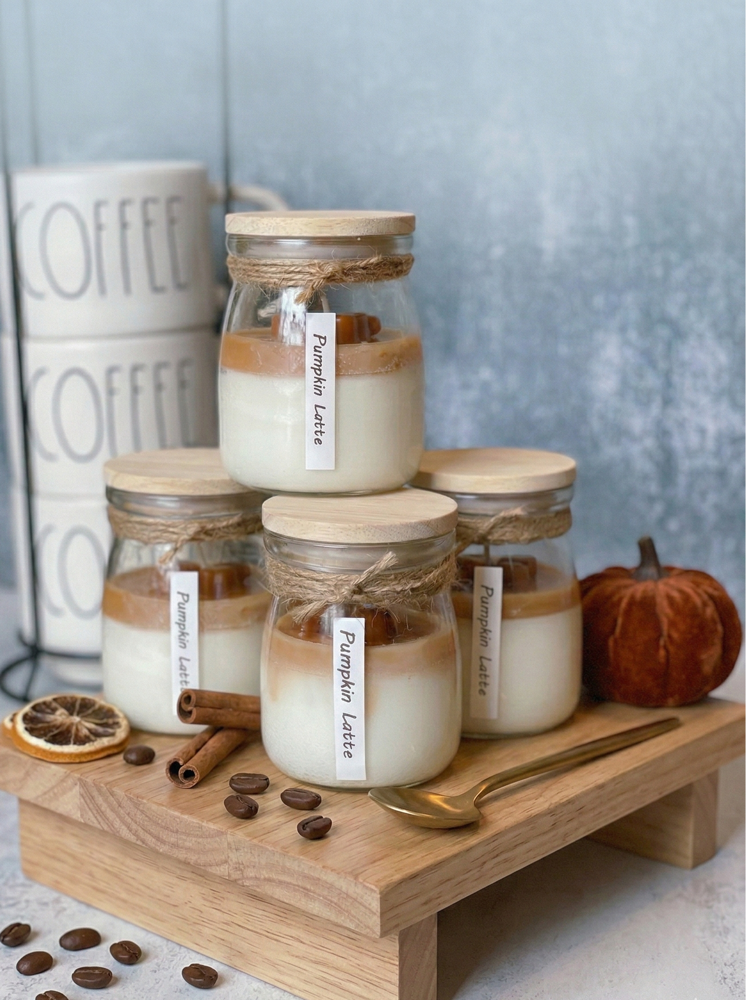 Coffee Candle in Glass Jar - handmade home fragrance gift