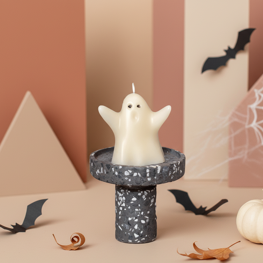 Ghost Candle |  Halloween Decor - handmade home fragrance gift