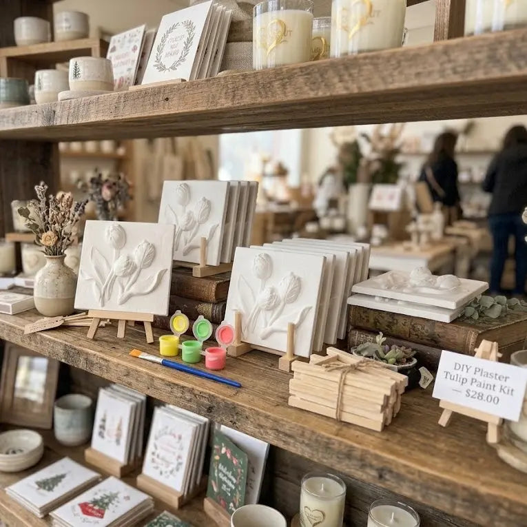 Doe-het-zelf schilderpakket voor een wanddecoratie: Jesmonite tulpenreliëf