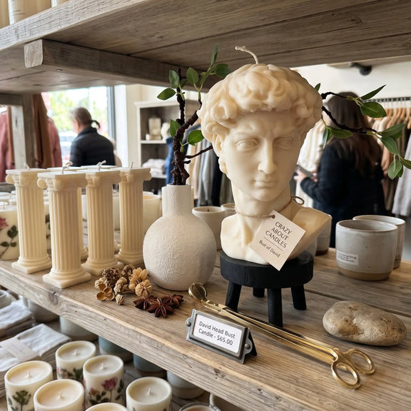 David Head Sculptural Candle | 11" Bust - handmade home fragrance gift