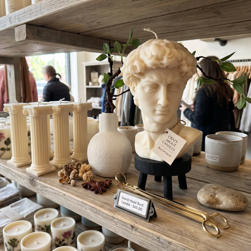 David Head Sculptural Candle | 11" Bust - handmade home fragrance gift
