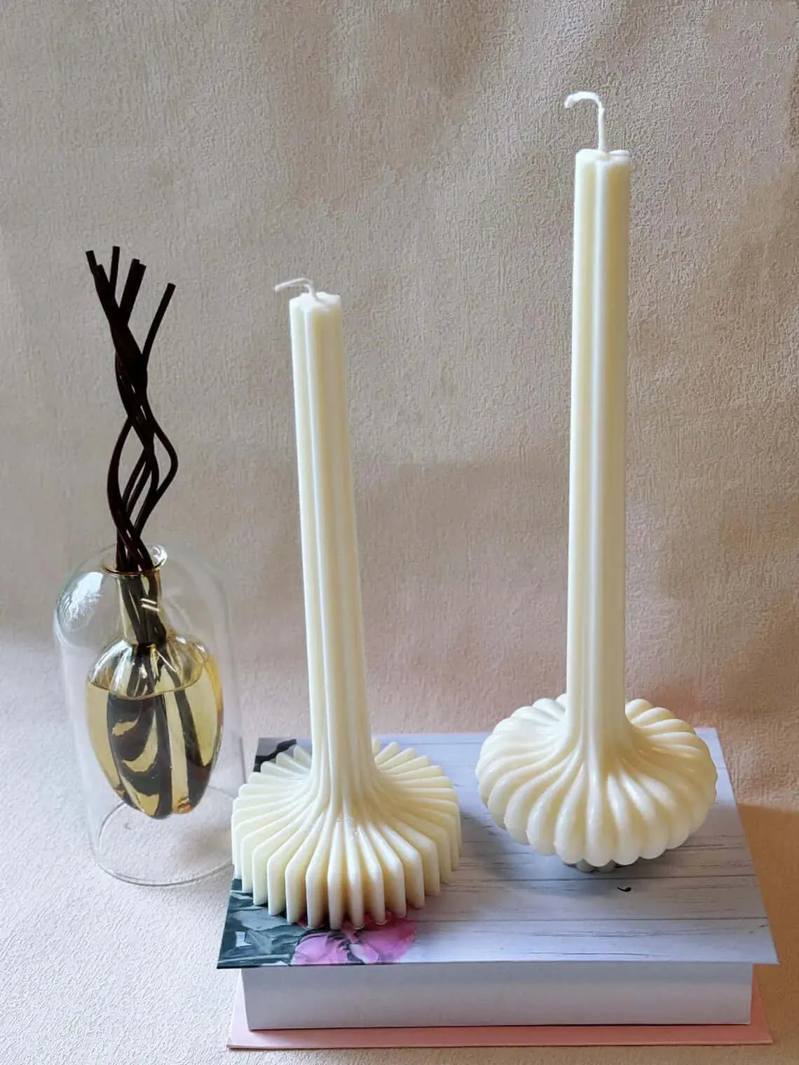 Lantern Pillar Candle | Sculptural Soy Wax - handmade home fragrance gift