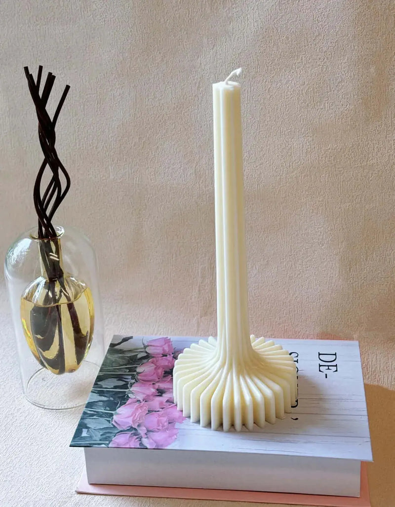Lantern Pillar Candle | Sculptural Soy Wax - handmade home fragrance gift