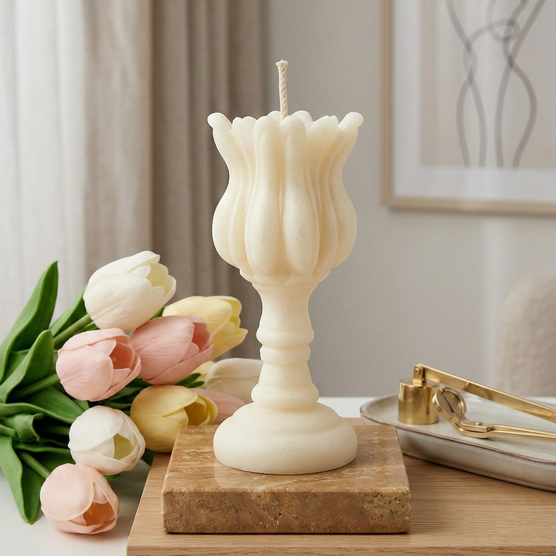 Decorative Tulip Candle | Chic Home Decor - handmade home fragrance gift