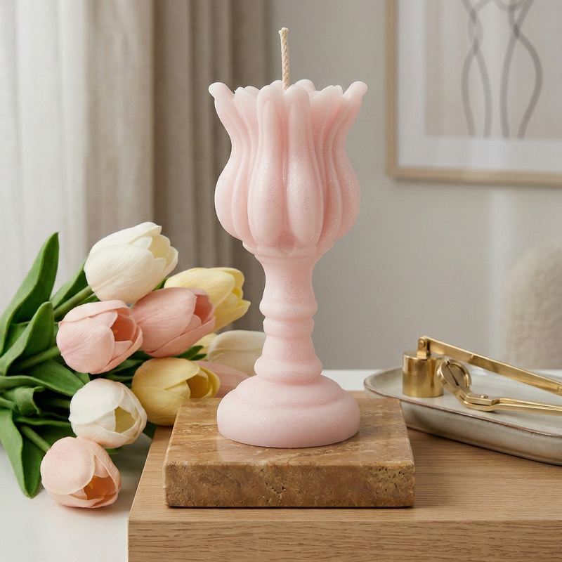 Decorative Tulip Candle | Chic Home Decor - handmade home fragrance gift