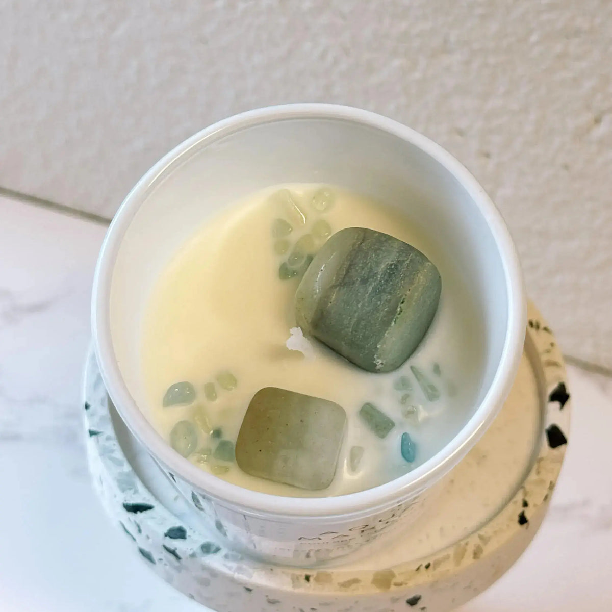 Energy Crystal Candle — Natural Soy Wax, Aromatherapy & Healing Crystals - handmade home fragrance gift