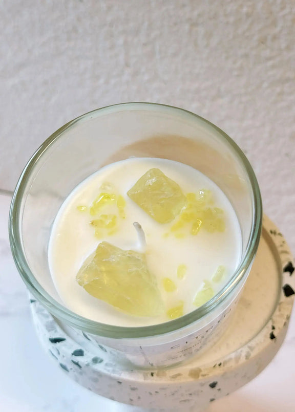 Energy Crystal Candle — Natural Soy Wax, Aromatherapy & Healing Crystals - handmade home fragrance gift