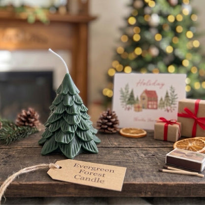 Evergreen Forest Christmas Green Tree Candle