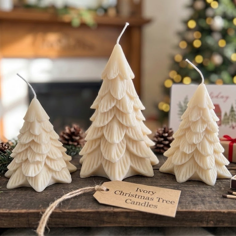 Evergreen Forest Christmas Ivory Tree Candle