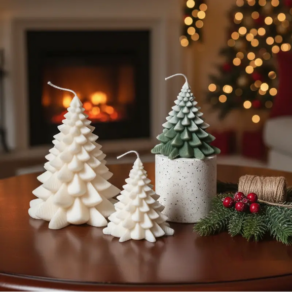 Fir Tree Candle | Festive Table Candle for Christmas Displays - handmade home fragrance gift