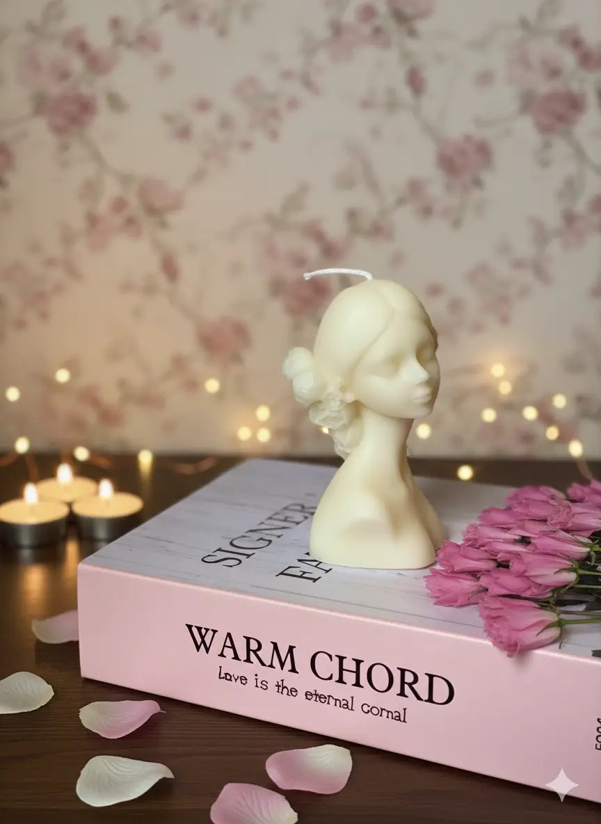 Blindfolded Flower Girl Candle - handmade home fragrance gift