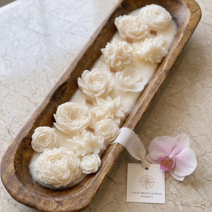 Four Seasons Floral Dough Bowl Candle - handmade home fragrance gift