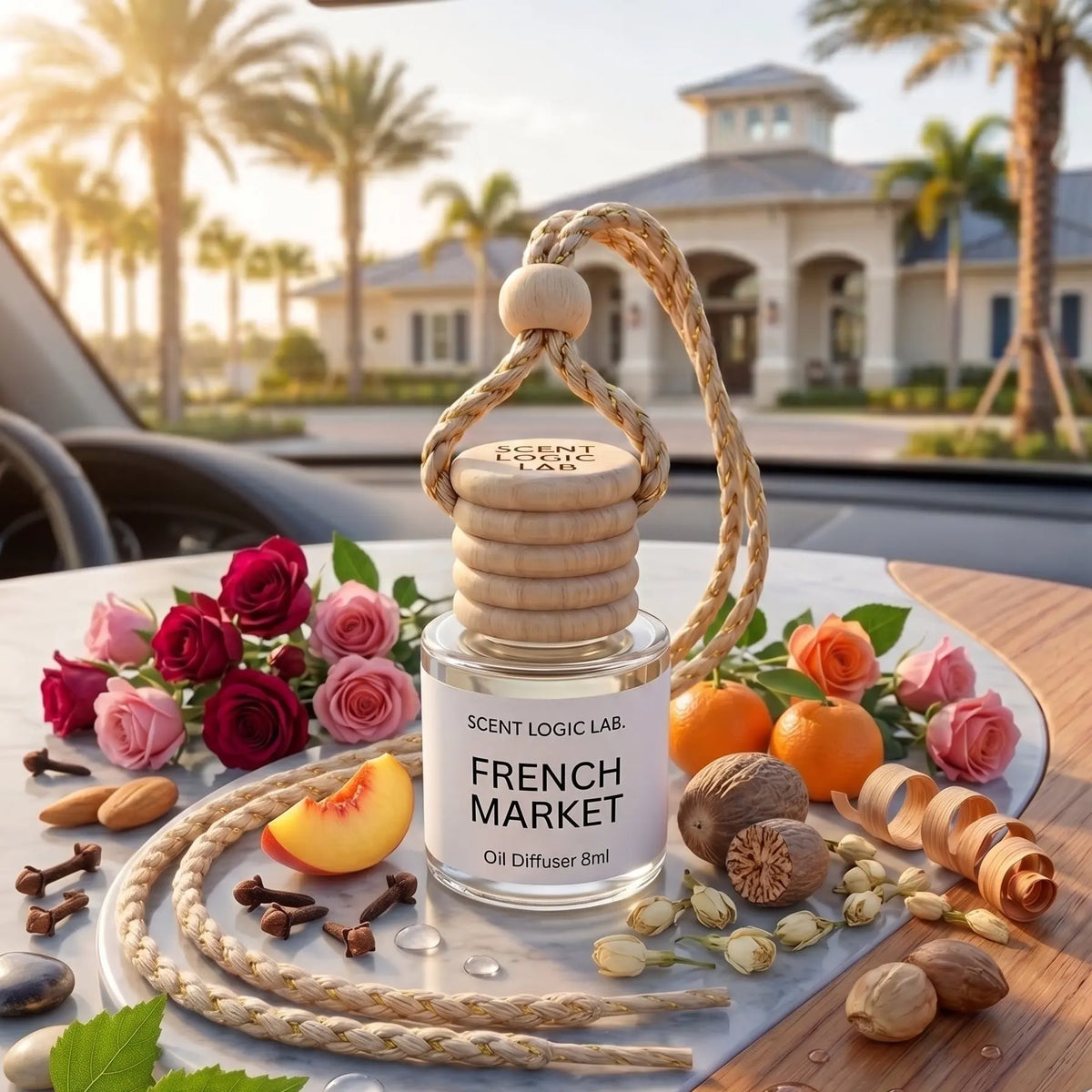 Luxury 8ml Car Diffuser in Floral Scents - handmade home fragrance gift