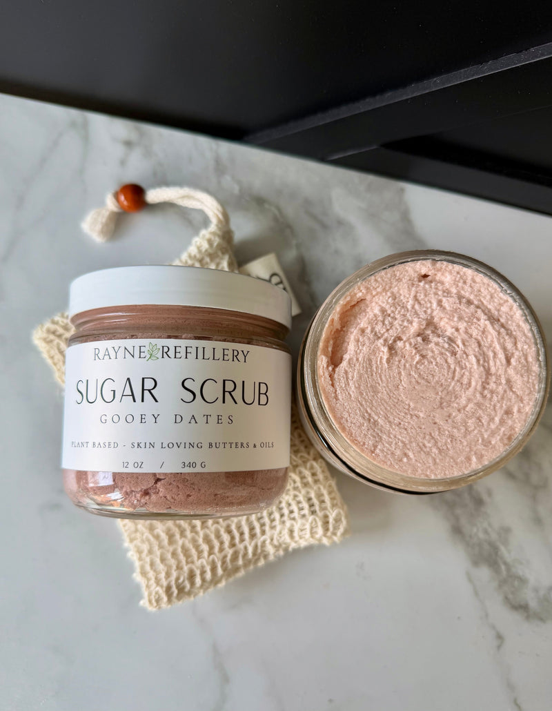 Gooey Dates Whipped Sugar Scrub - Caramel Vanilla Exfoliating Body Scrub