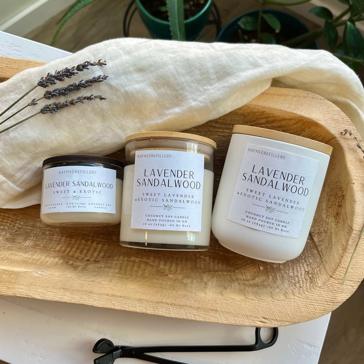 Lavender Sandalwood – Clean Burning Vegan Coconut Soy Candle