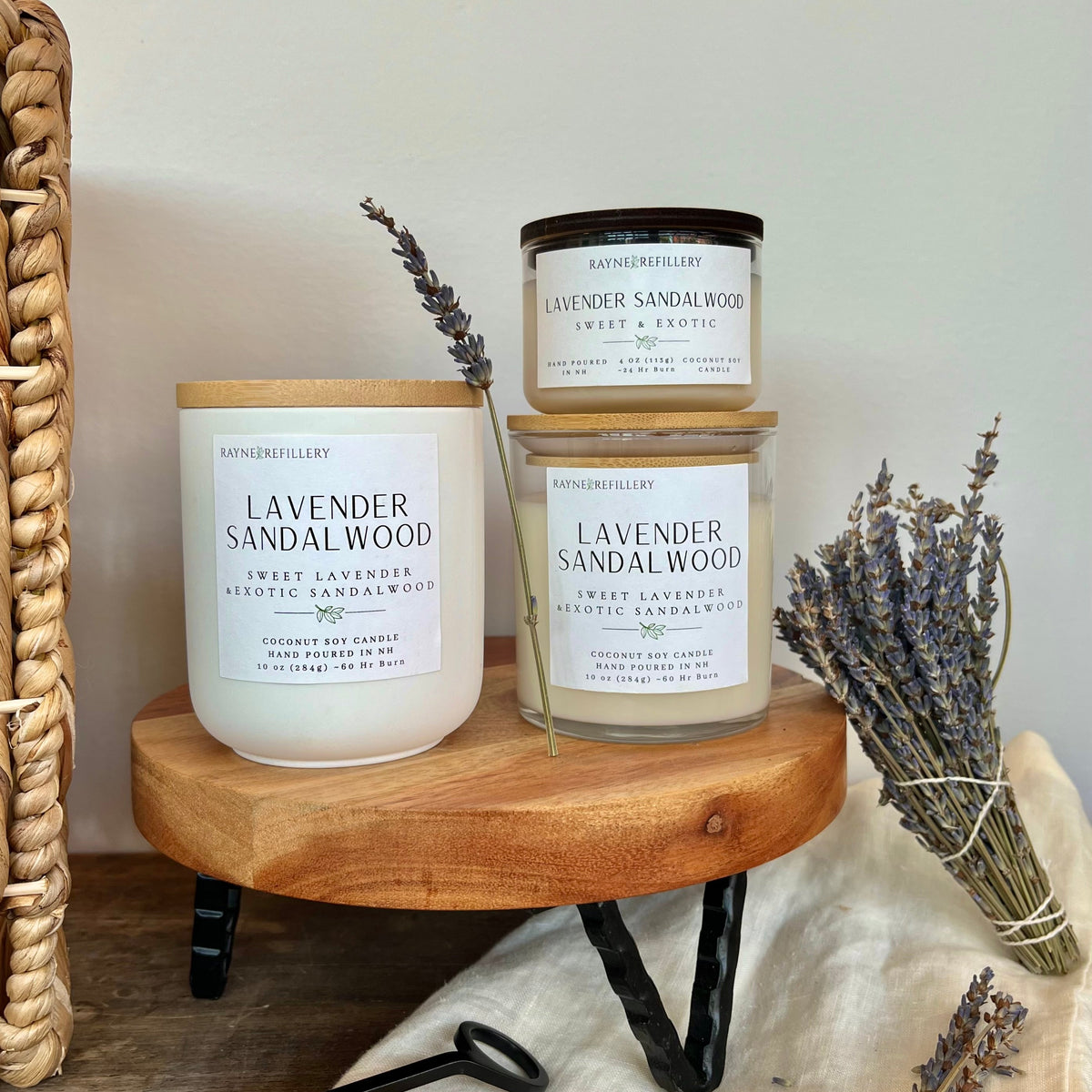 Lavender Sandalwood – Clean Burning Vegan Coconut Soy Candle