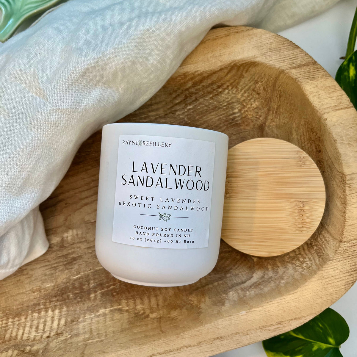 Lavender Sandalwood – Clean Burning Vegan Coconut Soy Candle