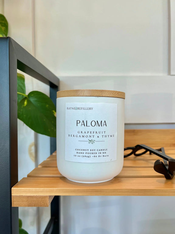 Paloma – Clean Burning Vegan Coconut Soy Candle - handmade home fragrance gift