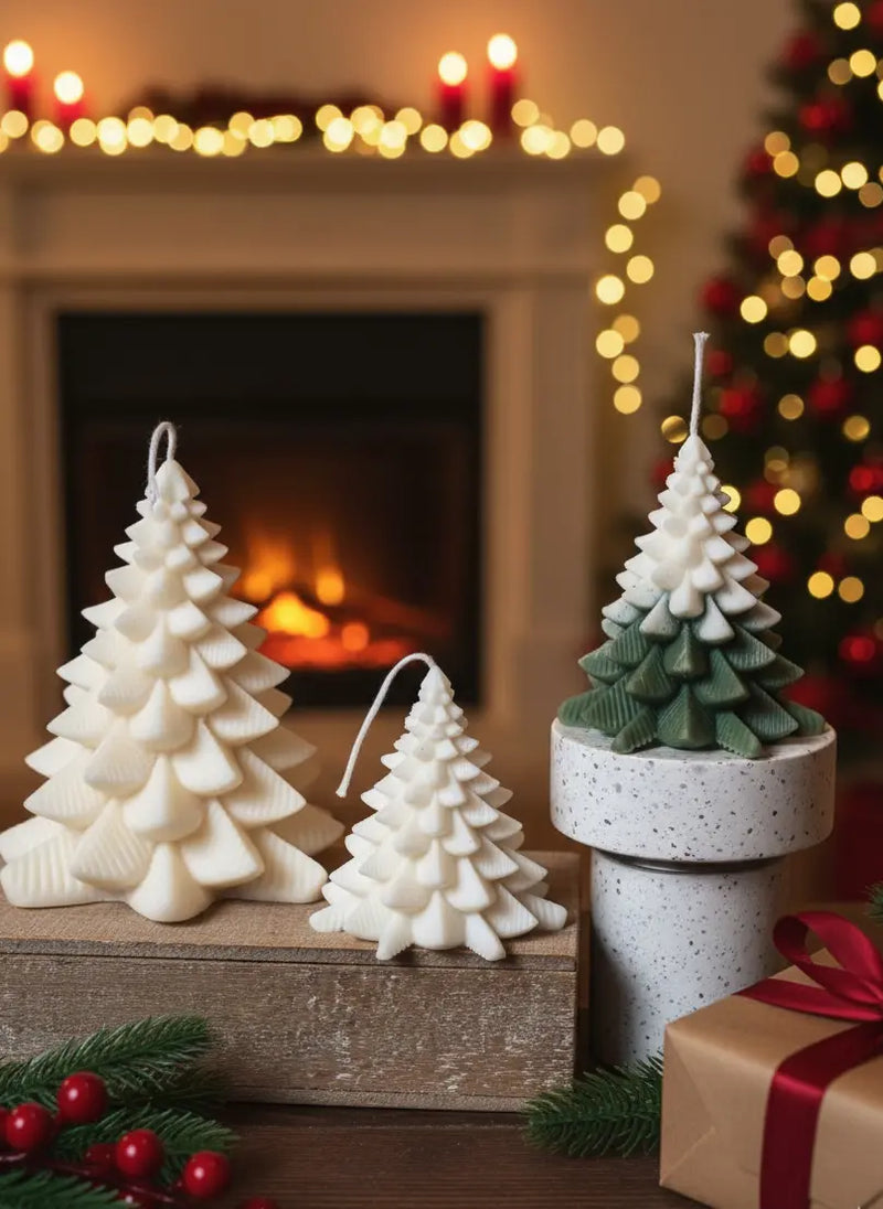 Christmas Fir Tree Candles | Festive Holiday Decor