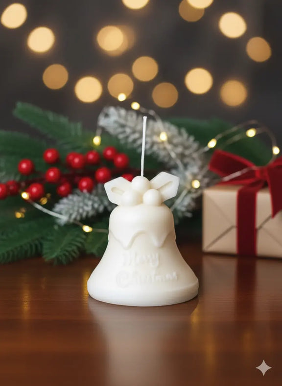 Tall Bell Christmas Candle for Elegant Holiday Décor - handmade home fragrance gift