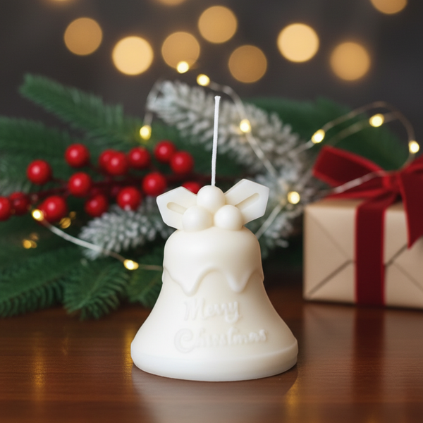 Tall Bell Christmas Candle for Elegant Holiday Décor - handmade home fragrance gift