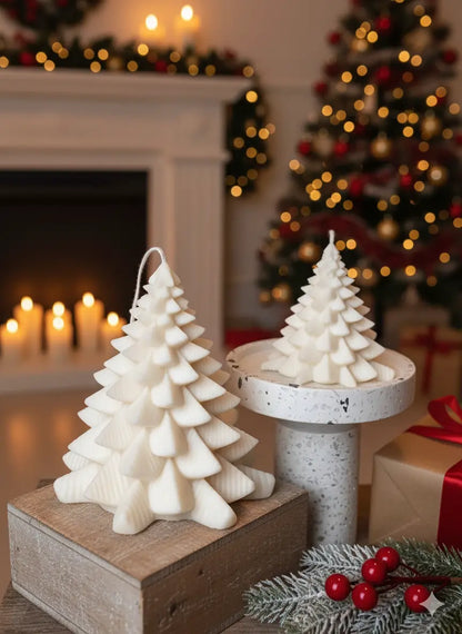 Christmas Fir Tree Candles | Festive Holiday Decor - handmade home fragrance gift