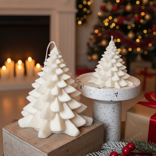 Christmas Fir Tree Candles | Festive Holiday Decor - handmade home fragrance gift