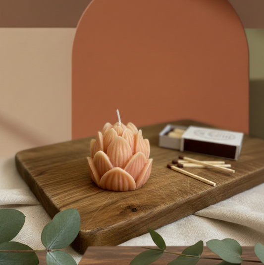 Mini Lotus Candle | Handmade Floral Candle - handmade home fragrance gift