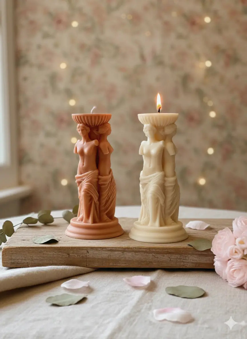 Goddess Sculpture Candle | Soy Wax Art Trio - handmade home fragrance gift