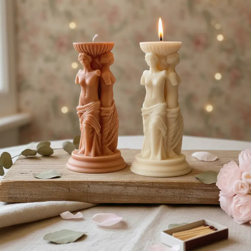 Goddess Sculpture Candle | Soy Wax Art Trio - handmade home fragrance gift