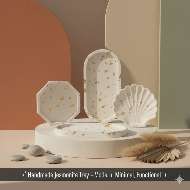 Jesmonite Tray | Handmade Minimalist Décor - handmade home fragrance gift