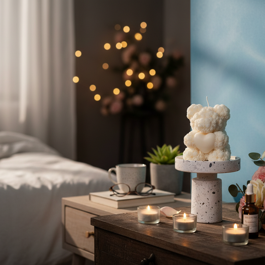 Rose Bear Gift Candle | Sculptural Soy Wax Gift