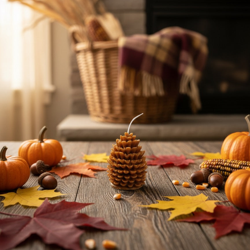 Pinecone Candle | Rustic Fall Decor - handmade home fragrance gift