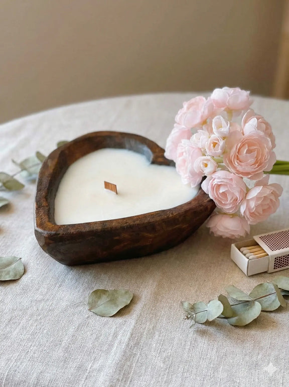 Endless Love Wooden Candle for Romantic Ambiance - handmade home fragrance gift
