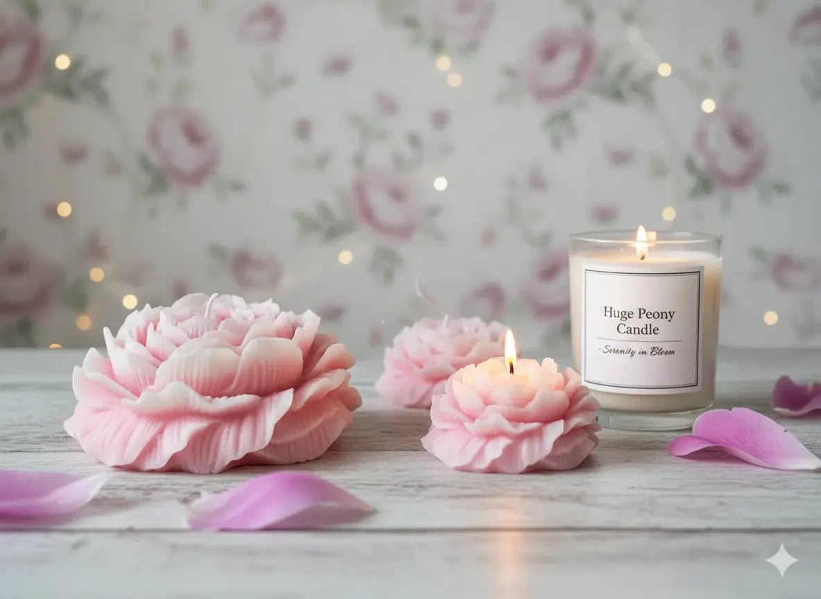 Huge Peony Candle | Sculptural Soy Wax - handmade home fragrance gift