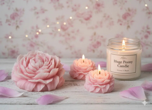 Huge Peony Candle | Sculptural Soy Wax - handmade home fragrance gift