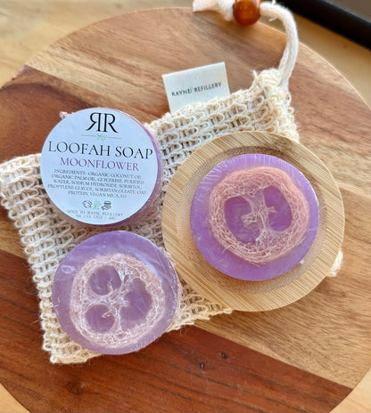 Loofah Soap Bar – Moonflower | Exfoliating & Hydrating Soap - handmade home fragrance gift