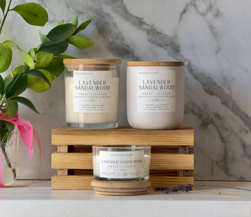 Lavender Sandalwood Hand Poured Soy Candle – Clean Burning Vegan Coconut Soy Candle - handmade home fragrance gift