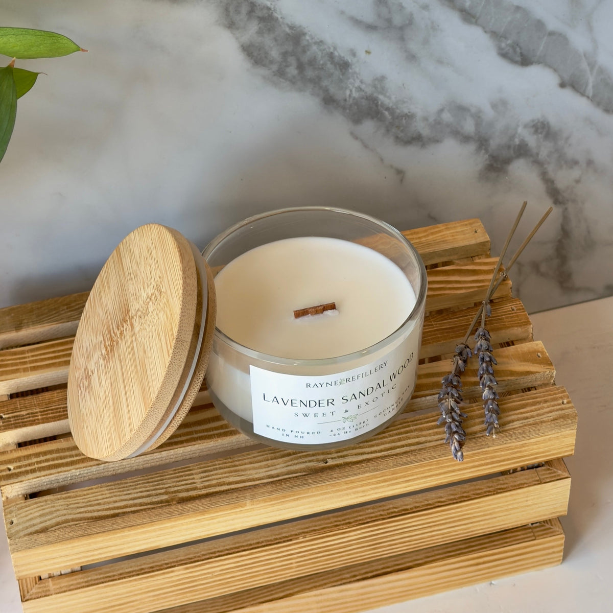 Lavender Sandalwood Hand Poured Soy Candle – Clean Burning Vegan Coconut Soy Candle - handmade home fragrance gift