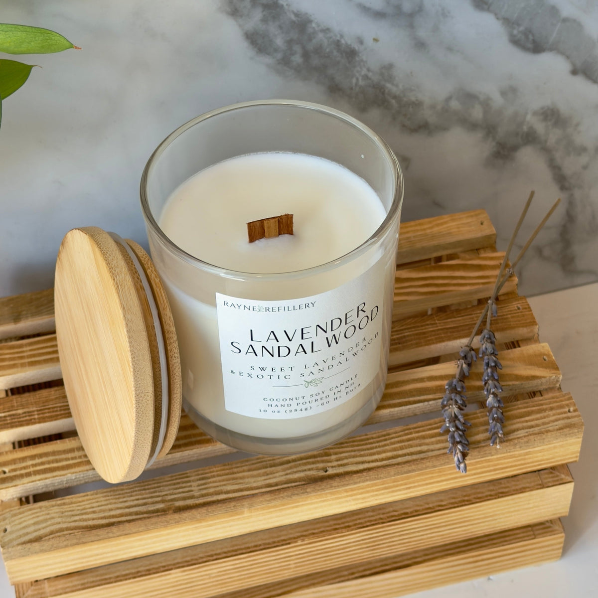 Lavender Sandalwood Hand Poured Soy Candle – Clean Burning Vegan Coconut Soy Candle - handmade home fragrance gift