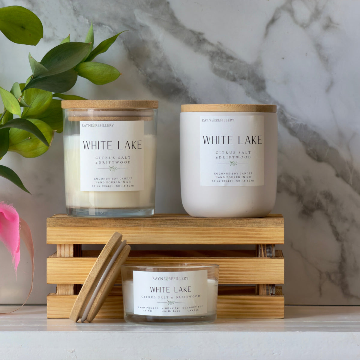 White Lake Natural Coconut Soy Candle | Handmade New Hampshire Candle - handmade home fragrance gift