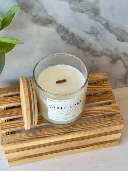White Lake Natural Coconut Soy Candle | Handmade New Hampshire Candle - handmade home fragrance gift