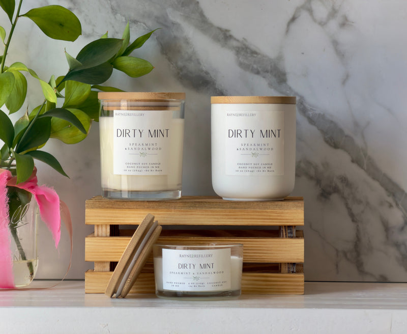 Dirty Mint Spearmint Soy Candle - Coconut Soy Wax Candle - handmade home fragrance gift
