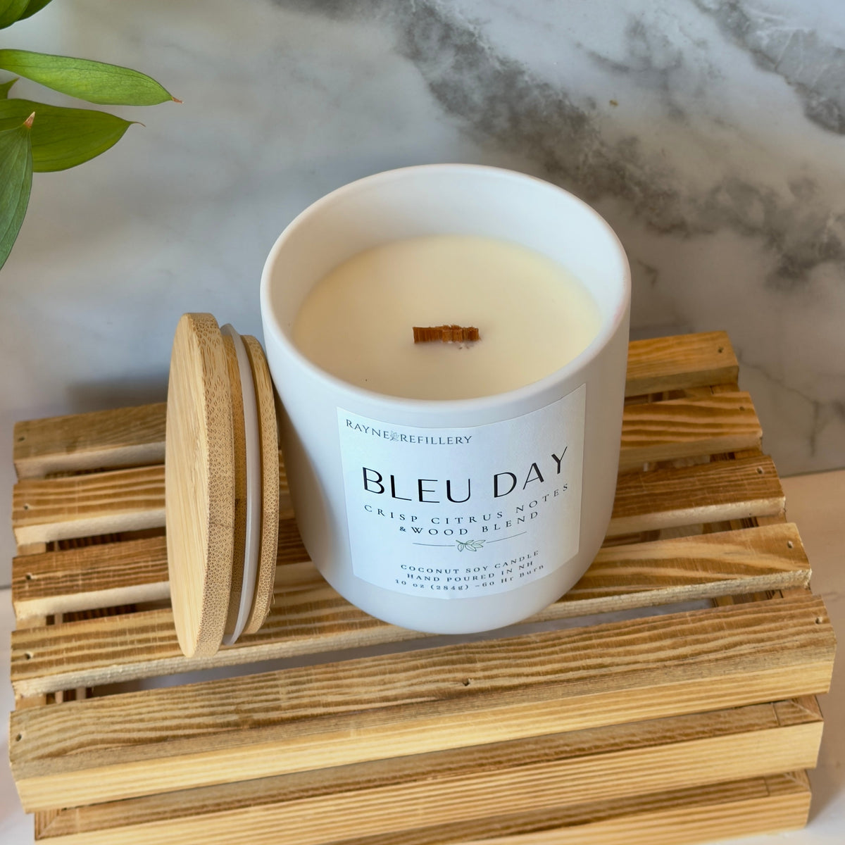 Bleu Day – Citrus Cedar Candle | Natural Handmade Coconut Soy Candle - handmade home fragrance gift