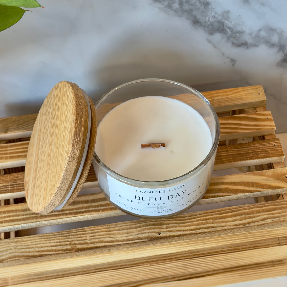 Bleu Day – Citrus Cedar Candle | Natural Handmade Coconut Soy Candle - handmade home fragrance gift