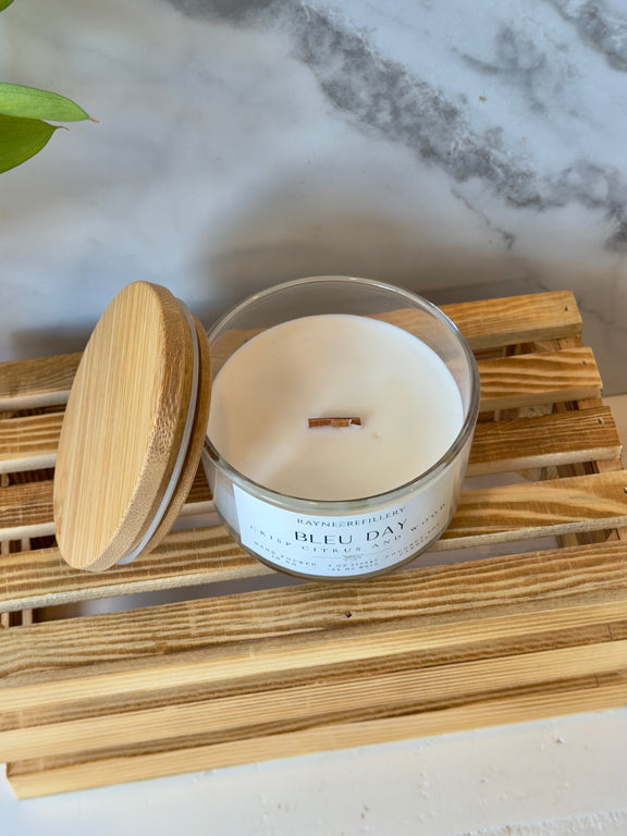 Bleu Day – Citrus Cedar Candle | Natural Handmade Coconut Soy Candle - handmade home fragrance gift