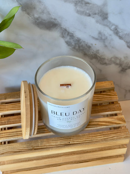 Bleu Day – Citrus Cedar Candle | Natural Handmade Coconut Soy Candle - handmade home fragrance gift