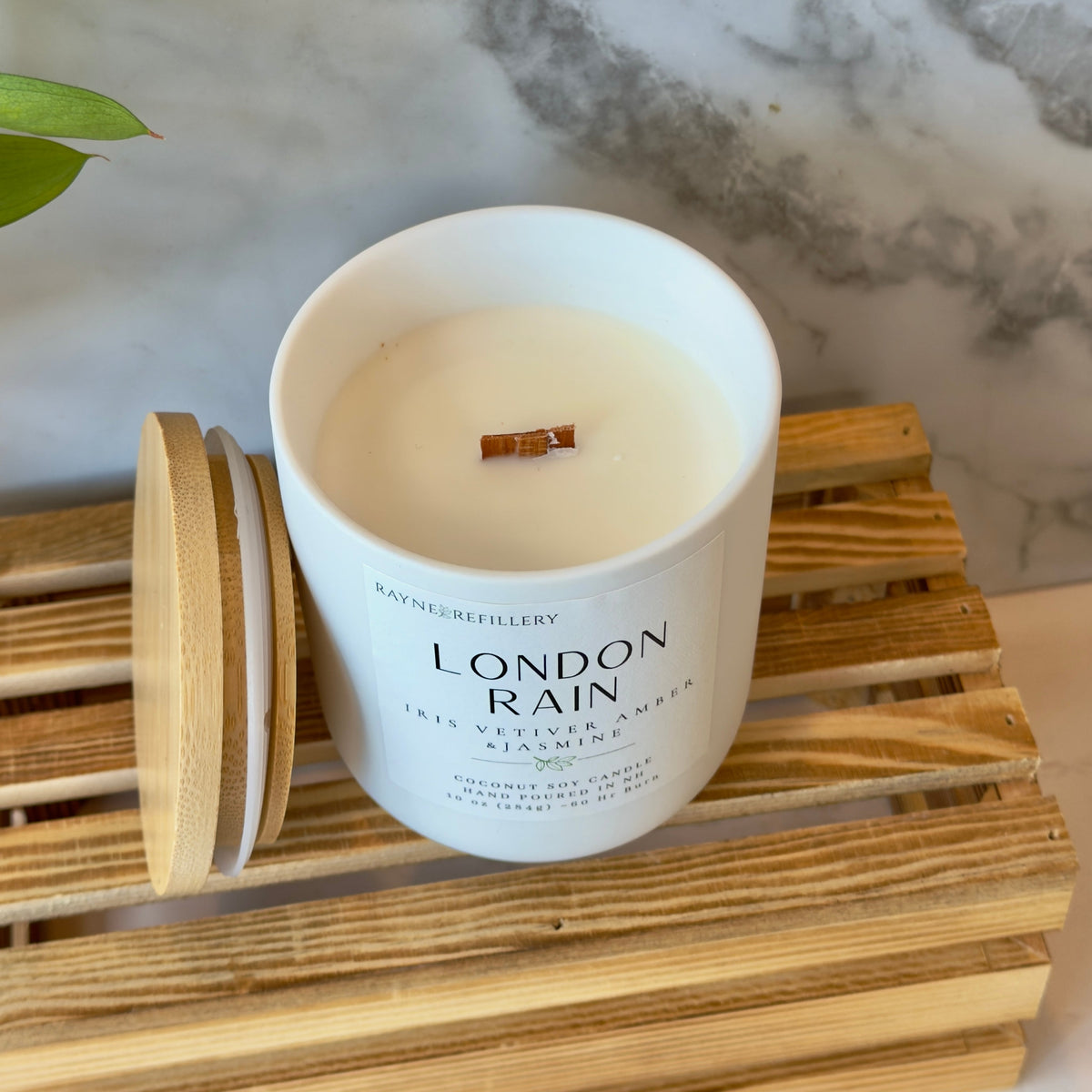 London Rain – Rain Inspired Candle Natural Clean Burning Coconut Soy Candle - handmade home fragrance gift